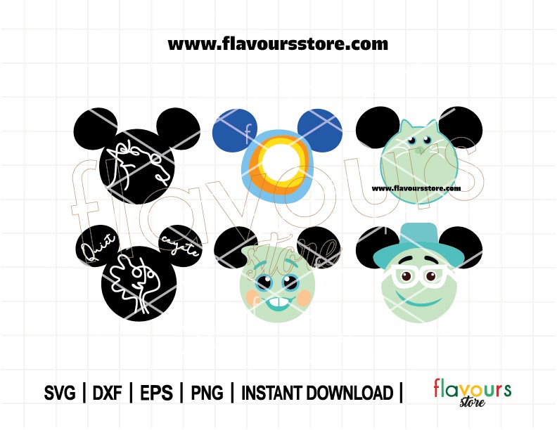 Soul Ears Svg Bundle, Soulmate, Mouse Ear SVG, Mouse Head Svg, Soul Svg, Joe Svg, Friends Svg, Cut File For Cricut SVG, Silhouette Cut File