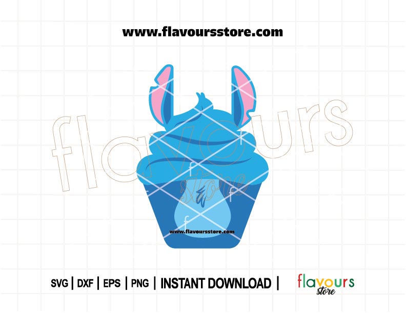 Stitch cupcake SVG cut file – cute Lilo and Stitch dessert design for Cricut shirts, mugs, toppers, and birthday crafts