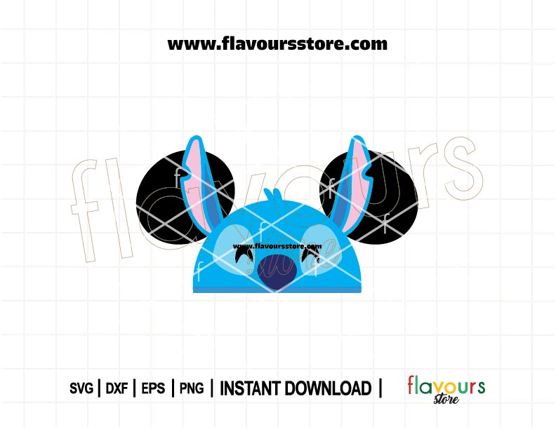 Stitch Mouse Ears SVG Cut File – Blue alien Disney design for Cricut and Silhouette DIY crafts