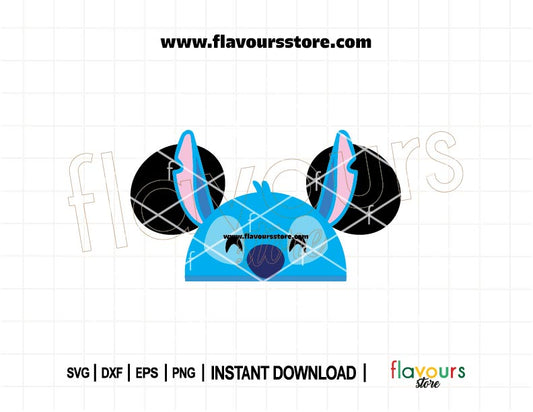Stitch Mouse Ears SVG Cut File – Blue alien Disney design for Cricut and Silhouette DIY crafts