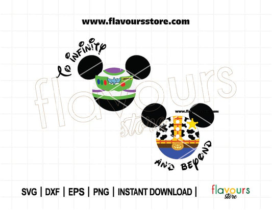 To Infinity and Beyond Ears SVG, Mouse Head Png, Woody svg, Buzz Ears svg, Best Friends svg, Buddies Ears, Sublimation, Cut File For Cricut