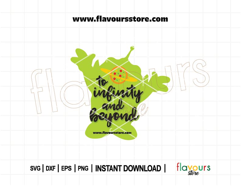 “To Infinity and Beyond” Toy Story Alien SVG design for Cricut and Silhouette, perfect for Disney family shirts, vinyl crafts, and Toy Story-themed parties.