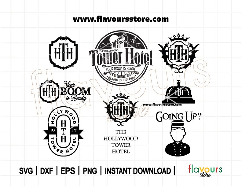 Tower Hotel SVG Bundle, Hollywood Studios svg, Tower of Terror svg, Going Up, Sublimation, Cut Files for Cricut, Perfect for your Crafts