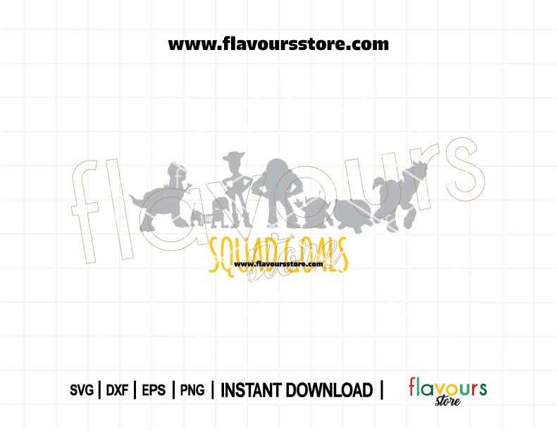 Toy Story Squad Goals SVG design with Disney characters for Cricut and Silhouette crafting – ideal for family shirts, birthday tees, and group outfits.