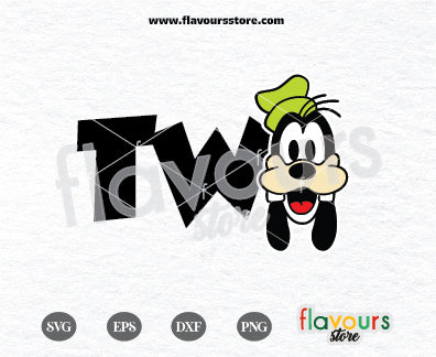 Two, Goofy Birthday, 2nd Birthday Disney Inspired, SVG File Cricut