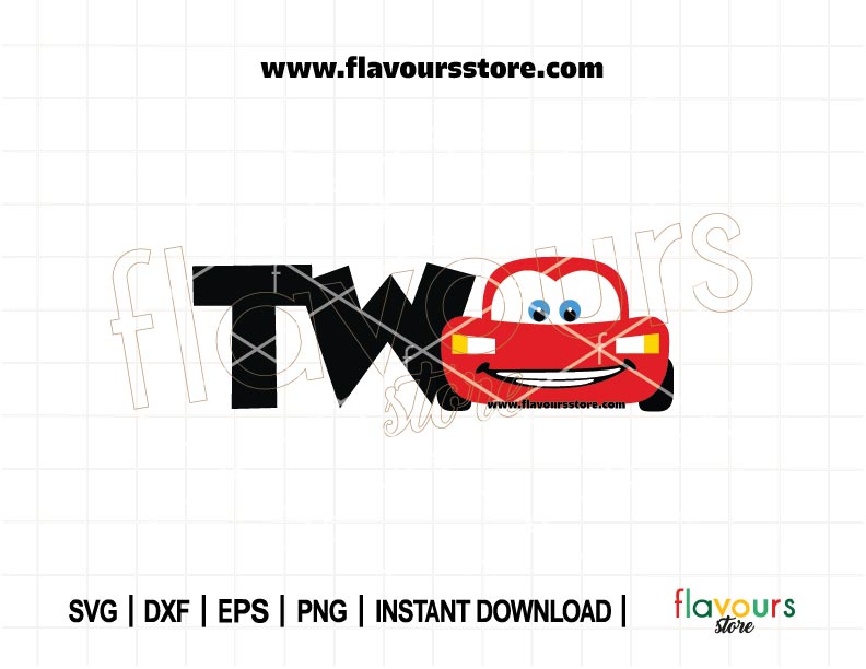Lightning McQueen 2nd Birthday SVG Bundle for Cricut and Silhouette, perfect for Cars movie-themed second birthday shirts, banners, and party decorations