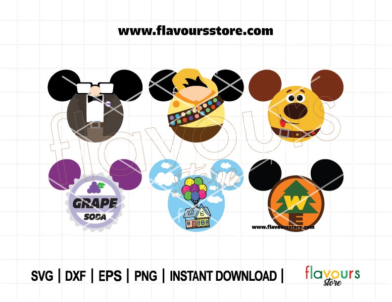 Disney Up Ears Bundle SVG, Adventure is Calling Designs for Cricut, Dug and Carl Ears, Great for Family Fun Gifts