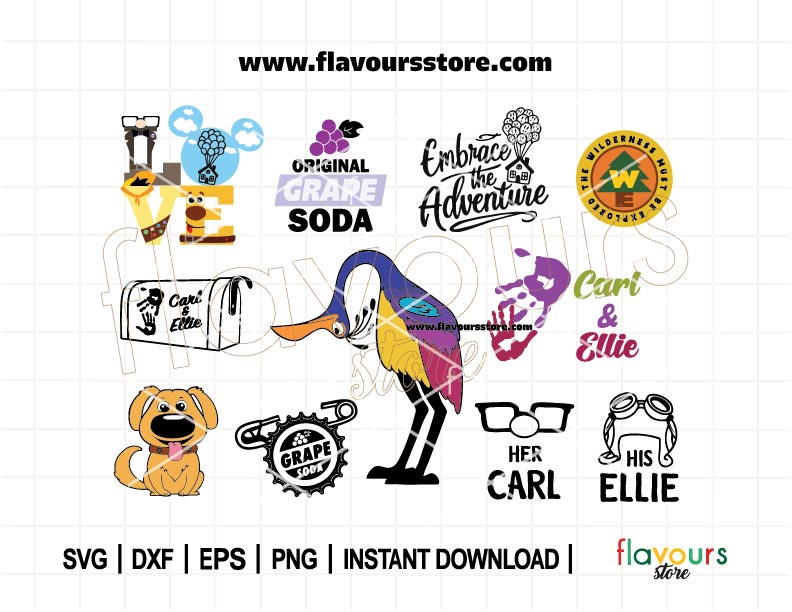 Up SVG Bundle, Grape soda svg, Up house svg, Carl and Ellie, Cut Files for Cricut, Perfect for your Crafts