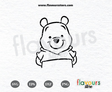 Winnie The Pooh Outline SVG Cut File, Winnie Pooh Clipart, Pooh Silhouette Svg Cricut
