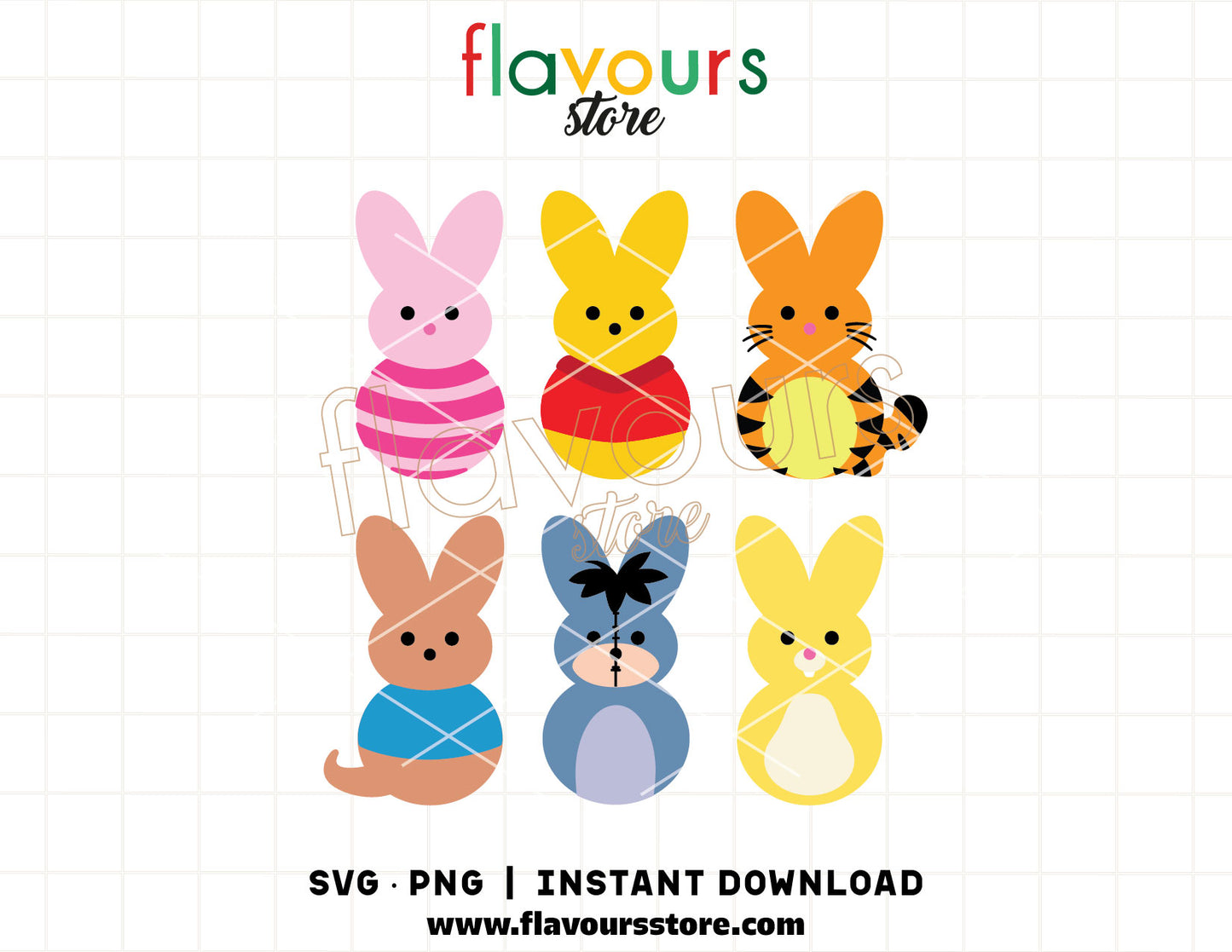 Winnie the Pooh Easter peep SVG bunny cut file for Cricut baby shirt design