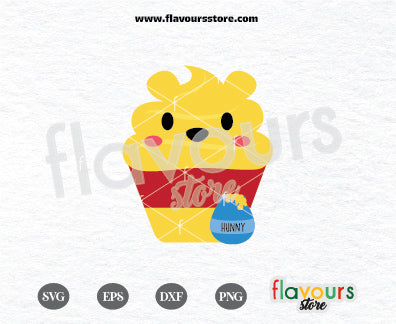 Winnie The Pooh Cupcake, Winnie The Pooh Svg, Disney Cupcake, SVG Cut File Cricut