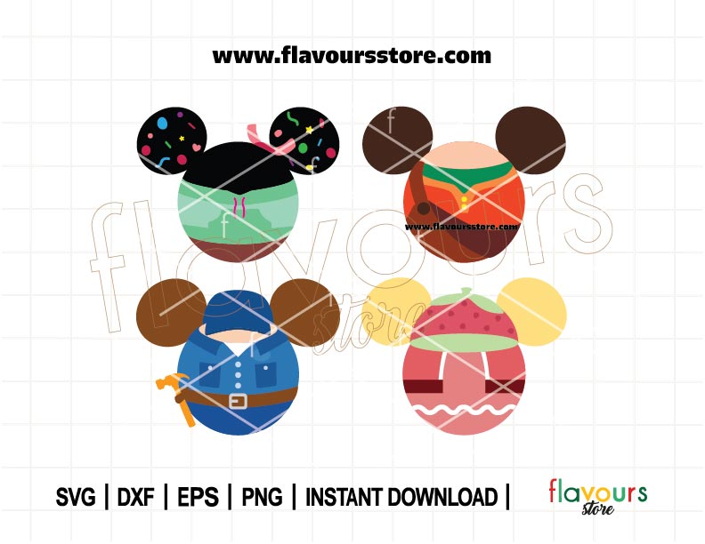 Wreck it Mouse Ears Bundle SVG, Ralph Ears Svg, Vanellope Ears Svg, Felix Ears Svg, Cut File For Cricut SVG