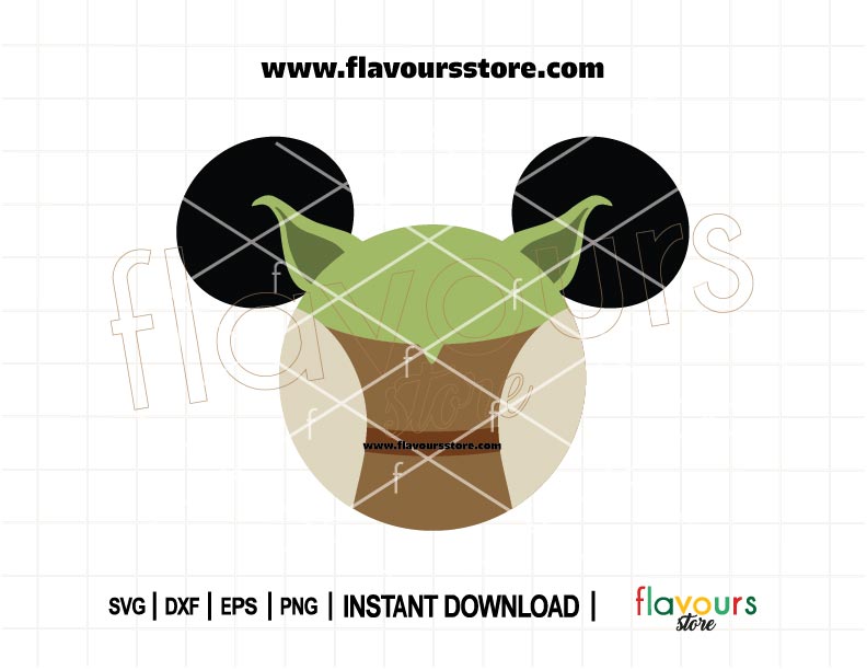 Yoda Ears SVG design for Star Wars themed crafts. Perfect for creating Star Wars shirts, mugs, and decor using Cricut or Silhouette cutting machines.