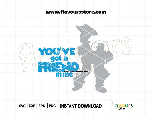 Buzz and Woody Toy Story SVG with “You’ve Got a Friend in Me” quote – perfect cut file for Cricut and Silhouette crafts.