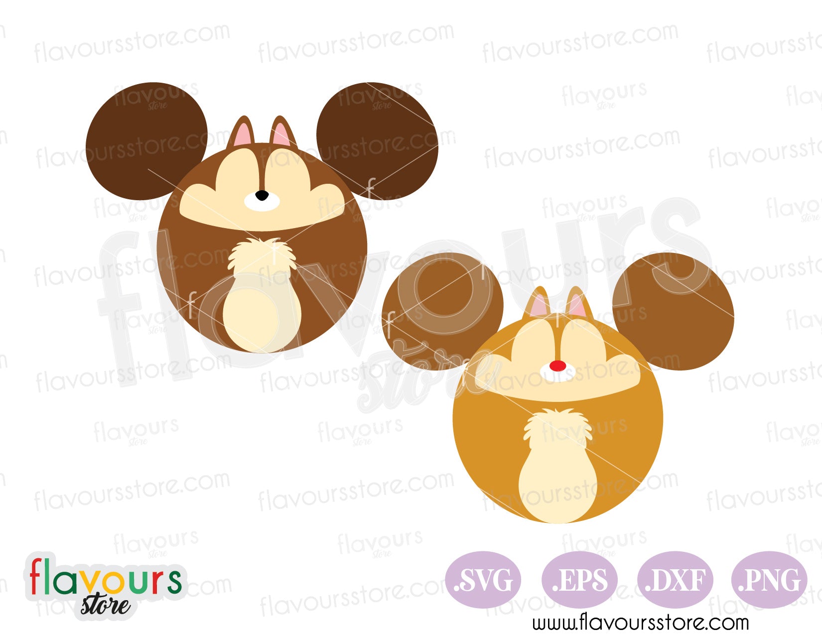 Chip and Dale Mickey Ears SVG