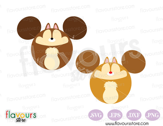 Chip and Dale Mickey Ears SVG