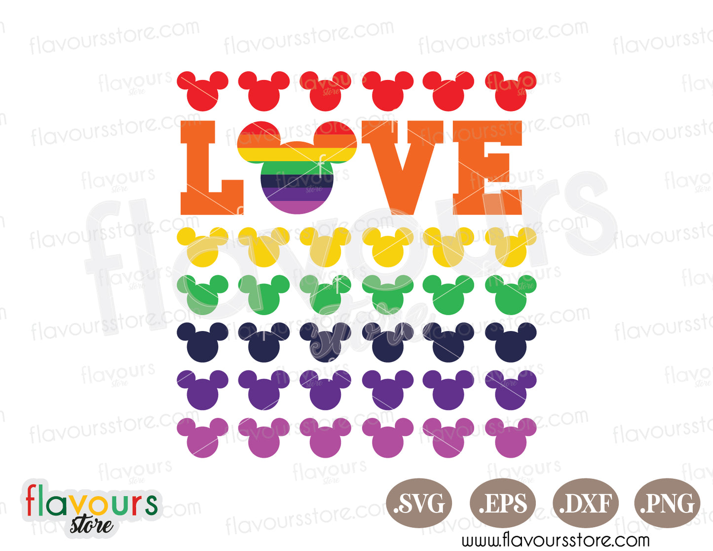 Love Mickey Head Pride LGBT SVG