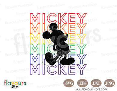 Mickey Mouse Silhouette Rainbow Pride SVG