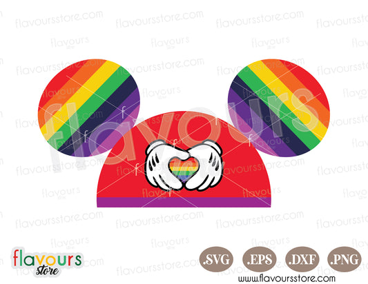 Mickey Ears Hat Rainbow Pride SVG