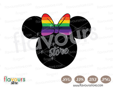 Minnie Ears Rainbow Bow SVG PNG