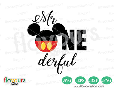 Mr ONEderful Mickey Birthday SVG