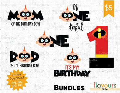 The Incredibles - Jack Jack Birthday Bundle - Cuttable Design Files (SVG, EPS, JPG, PNG) For Silhouette and Cricut - FlavoursStore