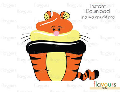 Tigger Cupcake - Winnie The Pooh - Cuttable Design Files (Svg, Eps, Dxf, Png, Jpg) For Silhouette and Cricut - FlavoursStore
