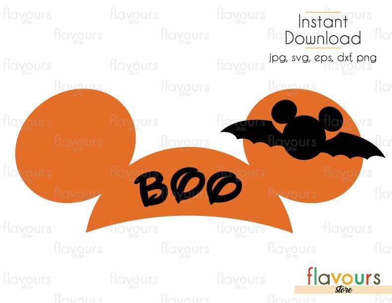 BOO Mickey Ears - Cuttable Design Files (Svg, Eps, Dxf, Png, Jpg) For Silhouette and Cricut - FlavoursStore