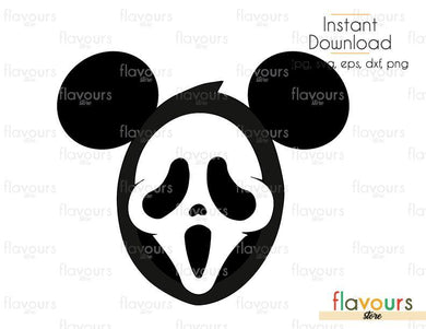 Mickey Ghost Face - Cuttable Design Files (Svg, Eps, Dxf, Png, Jpg) For Silhouette and Cricut - FlavoursStore