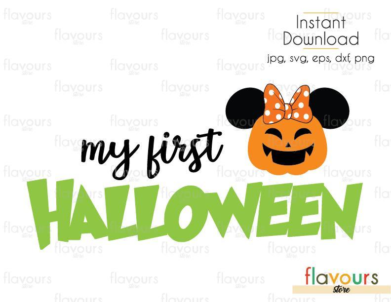 My First Halloween Minnie Pumpkin - Cuttable Design Files (Svg, Eps, Dxf, Png, Jpg) For Silhouette and Cricut - FlavoursStore