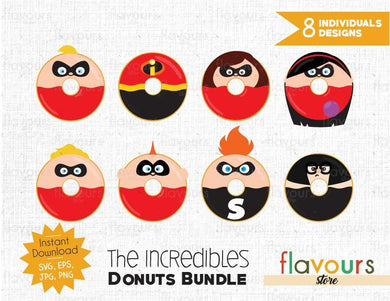 The Incredibles Donuts Inspired Bundle - Instant Download - SVG Cut File - FlavoursStore