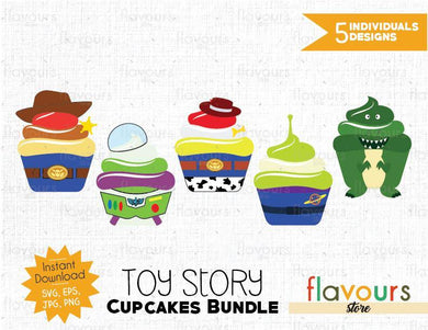 Toy Story Cupcakes Bundle - Cuttable Design Files (SVG, EPS, JPG, PNG) For Silhouette and Cricut - FlavoursStore
