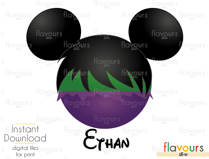Hulk Mickey Ears - Disney - Digital Files Printables - Iron On Transfer - JPG Files - FlavoursStore