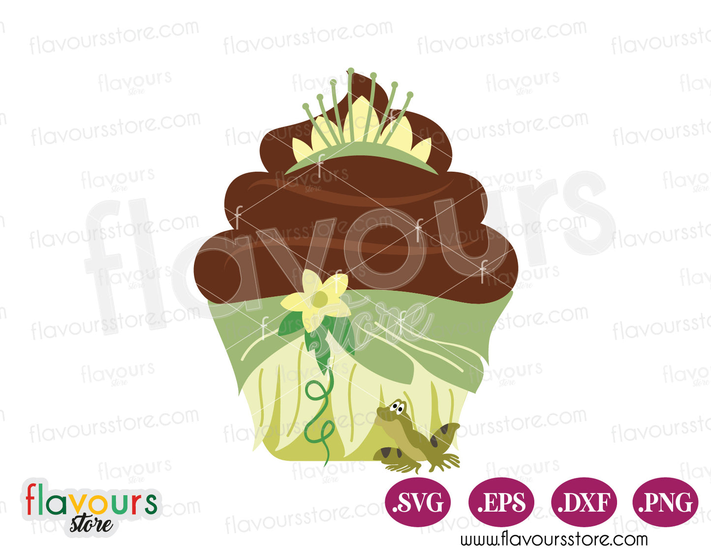 Princess Tiana, Disney Princess Cupcake SVG Cut File