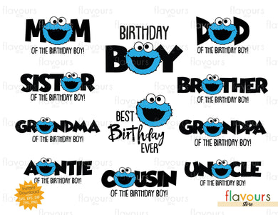 Cookie Monsters Birthday Boy Bundle - SVG Cut Files - FlavoursStore