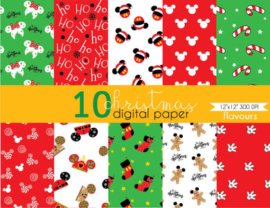 Christmas Mickey Mouse Digital Paper - Instant Download - FlavoursStore