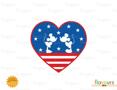 Disney Love USA Heart, 4th July, Independence Day - SVG Cut File - FlavoursStore