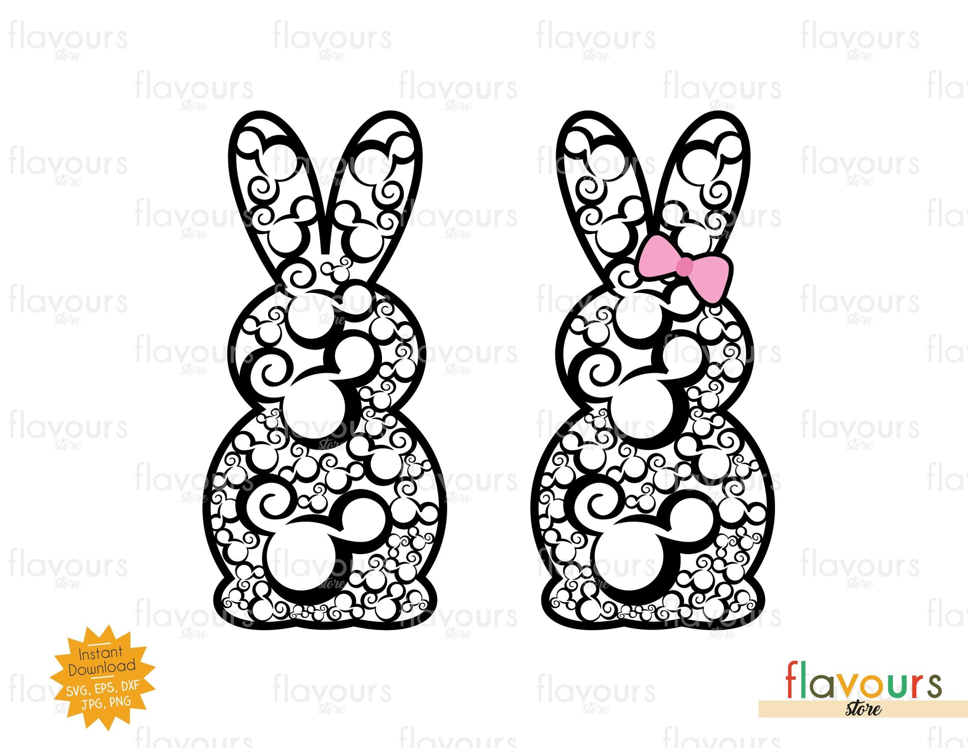 Easter Rabbit Mickey Head - SVG Cut File - FlavoursStore