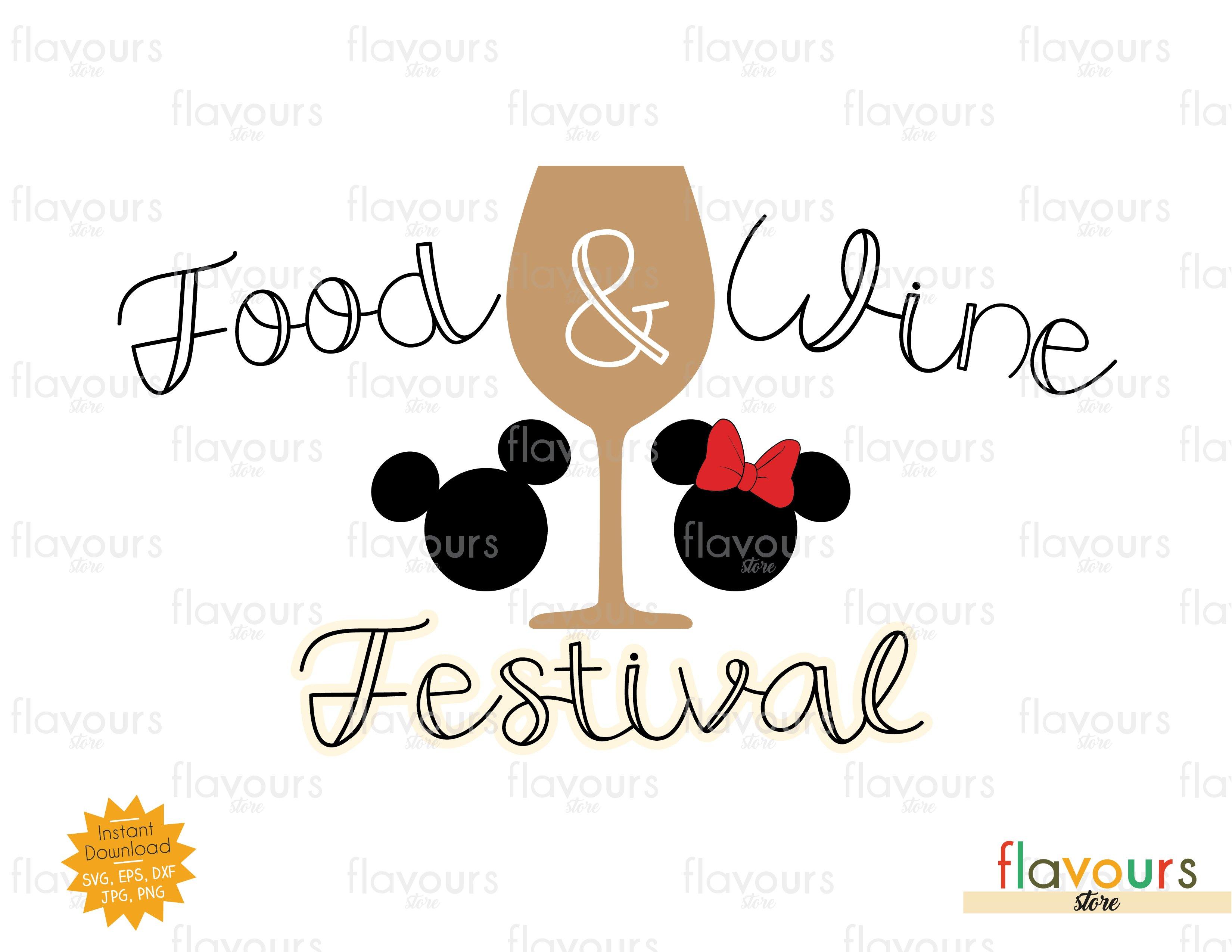 Disney Wine Glass - 2023 Epcot Food and Wine Festival Logo-0