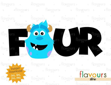 Four - Sulley Monsters Inc - Instant Download - SVG FILES - FlavoursStore
