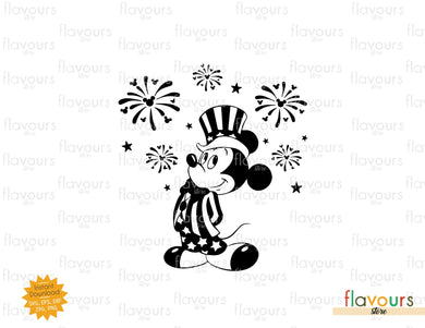 Fourth of July Uncle Sam Mickey Mouse, 4th July, Independence Day - SVG Cut File - FlavoursStore
