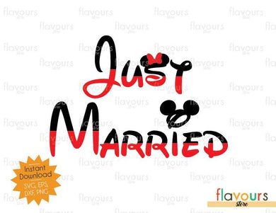 Just Married - Mickey Inspired - SVG Cut File - FlavoursStore