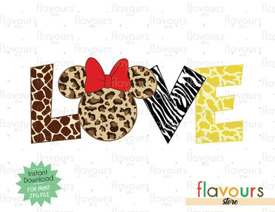 Love - Minnie Ears - Animal Kingdom  - Digital Files Printables - FlavoursStore