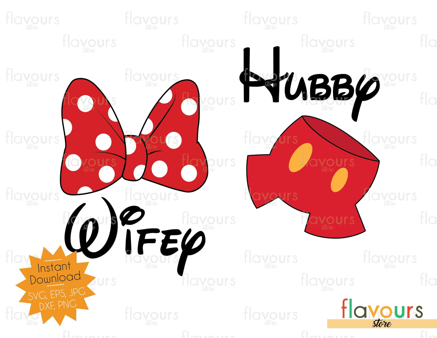 Wifey and Hubby - Minnie and Mickey - SVG Cut File - FlavoursStore