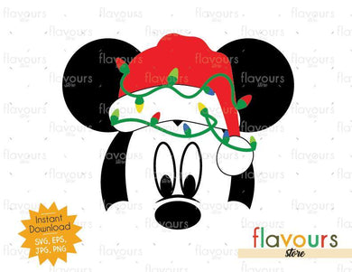 Mickey Christmas Hat And Lights - SVG Cut File - FlavoursStore