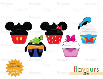 Mickey Club Cupcakes Bundle - SVG Cut File - FlavoursStore