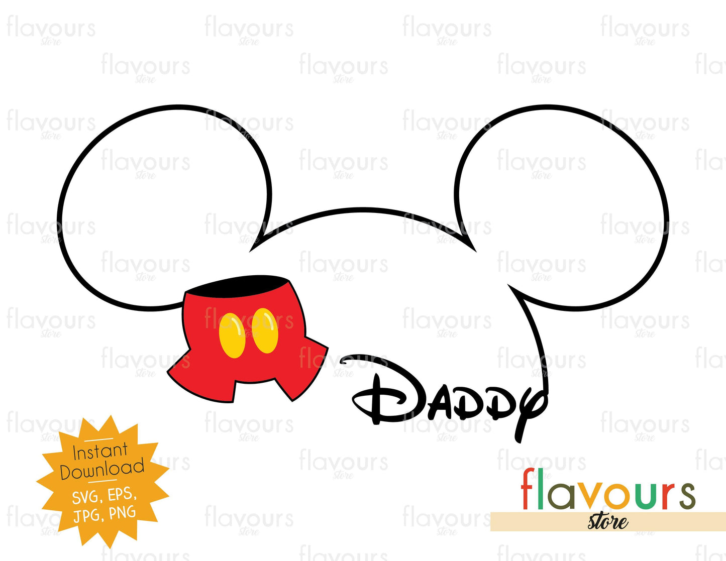 Daddy Mickey Silhouette - Instant Download - SVG Cut File - FlavoursStore