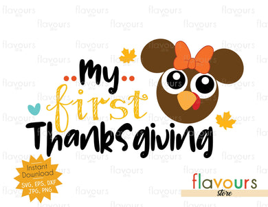 My First Thanksgiving - Minnie Turkey - SVG Files - FlavoursStore