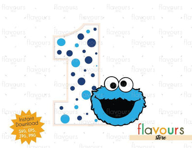 One - Cookie Monster - Sesame Street - Cuttable Design Files - FlavoursStore