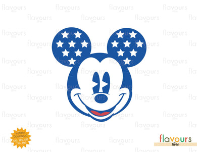 Patriotic Mickey Mouse Head, 4th July, Independence Day - SVG Cut File - FlavoursStore
